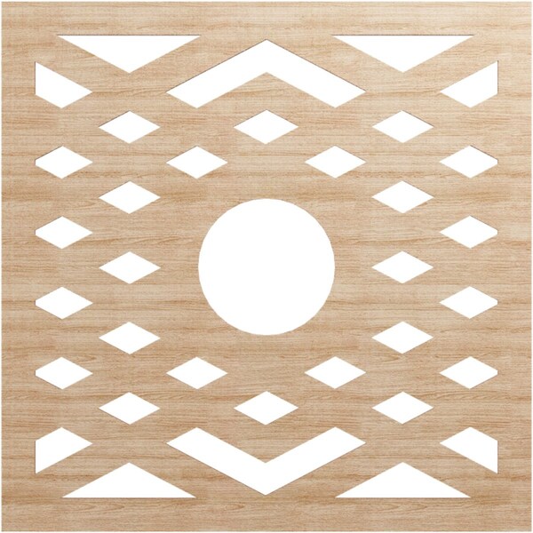 Ekena Millwork Chevron Wood Fretwork Pierced Ceiling Medallion, Alder, 32"OD x 8 1/4"ID x 1/4"T CMWP32X32X0250CHAL - main